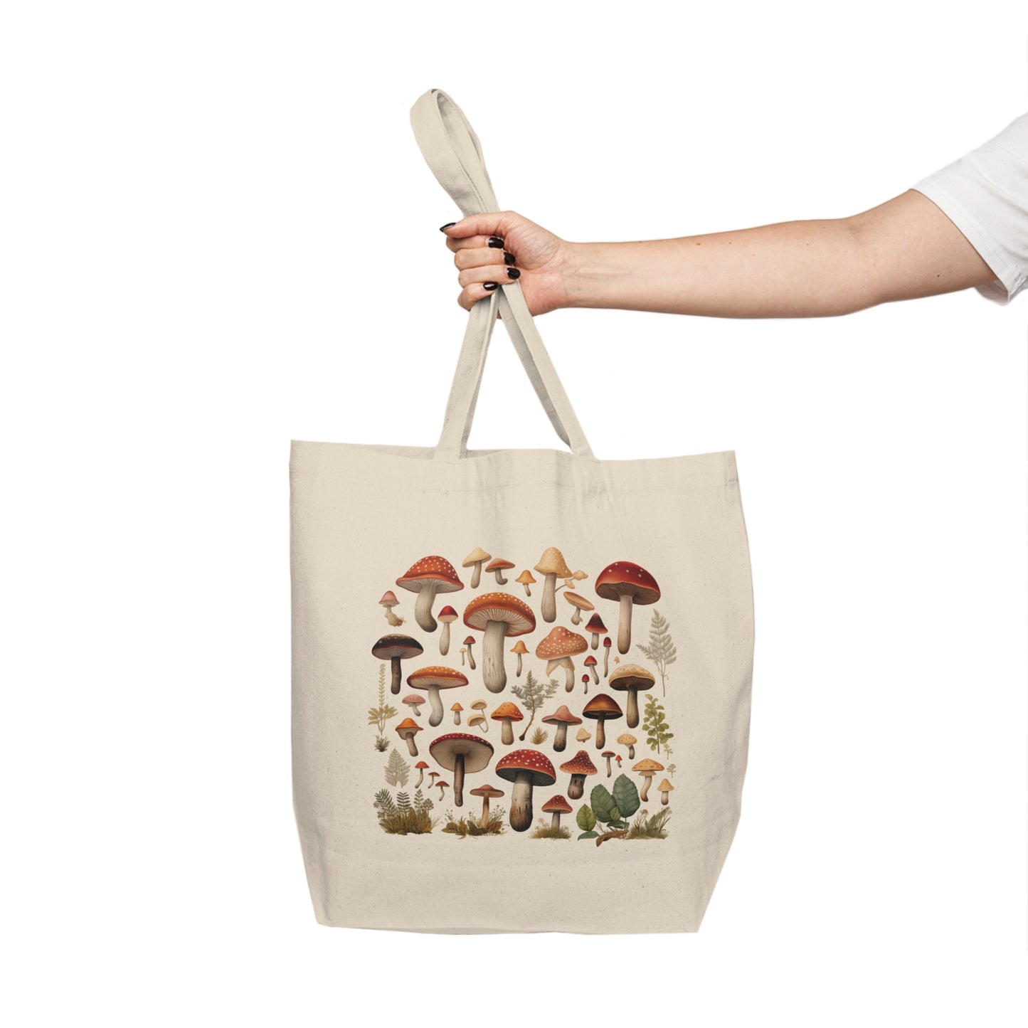 Wild Mushrooms Canvas Shopping Tote