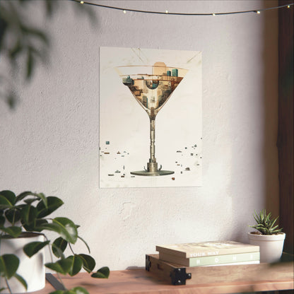 City Martini Matte Vertical Poster