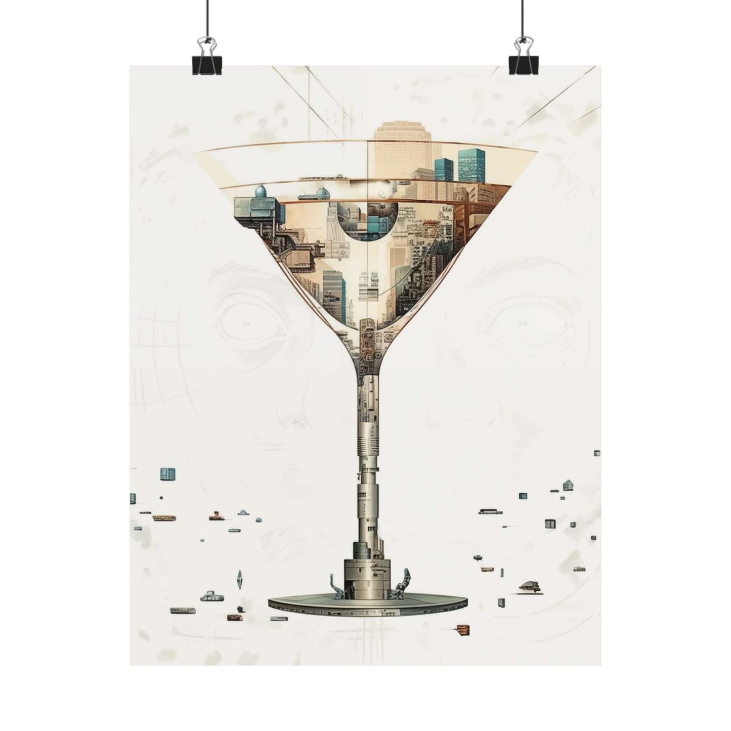 City Martini Matte Vertical Poster