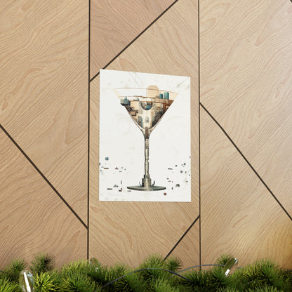 City Martini Matte Vertical Poster